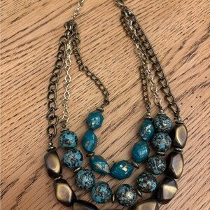 Turquoise and Bronze Statement Necklace